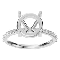 RI-2872 White Gold Ring UNSET - Front View