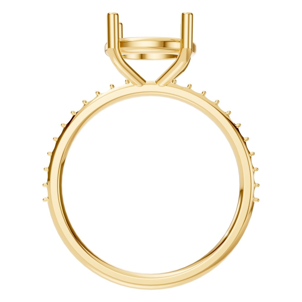 RI-2872 Yellow Gold Ring UNSET - Top View
