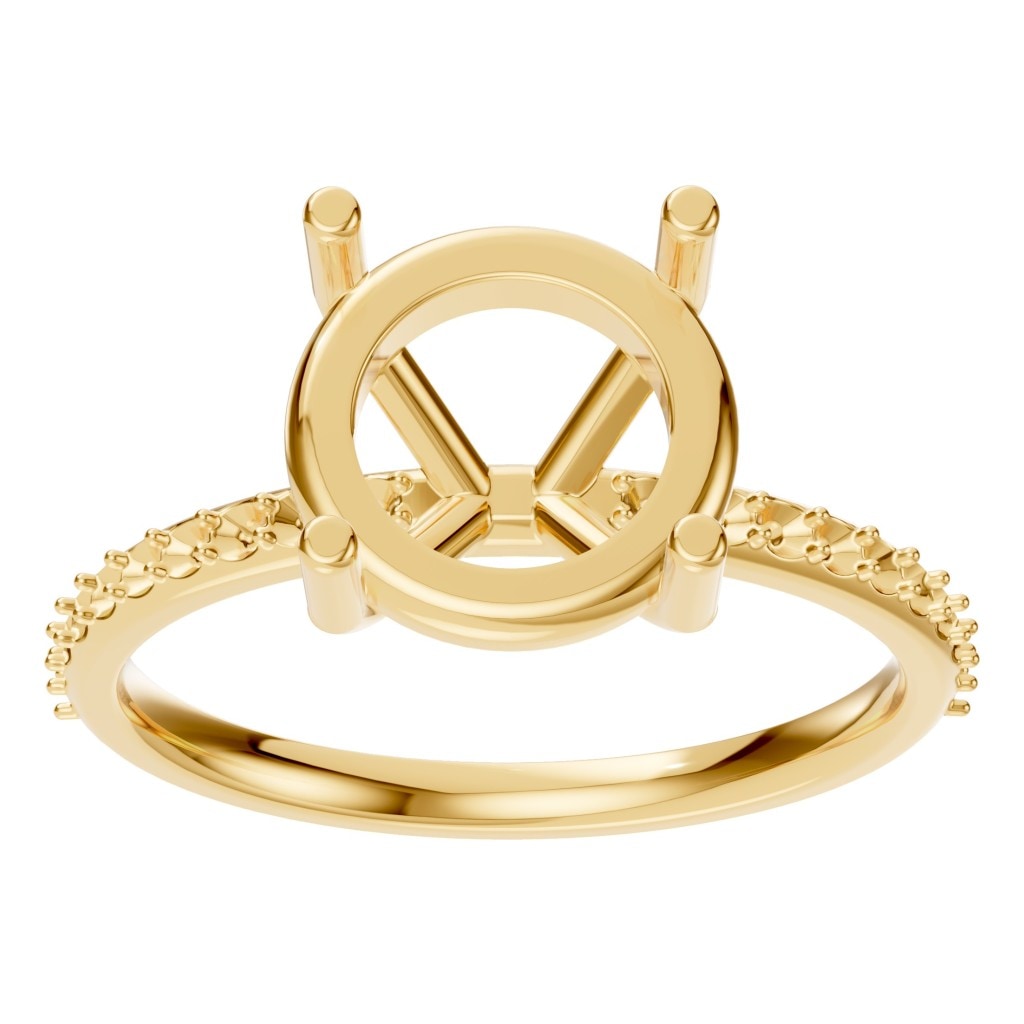 RI-2872 Yellow Gold Ring UNSET - Front View