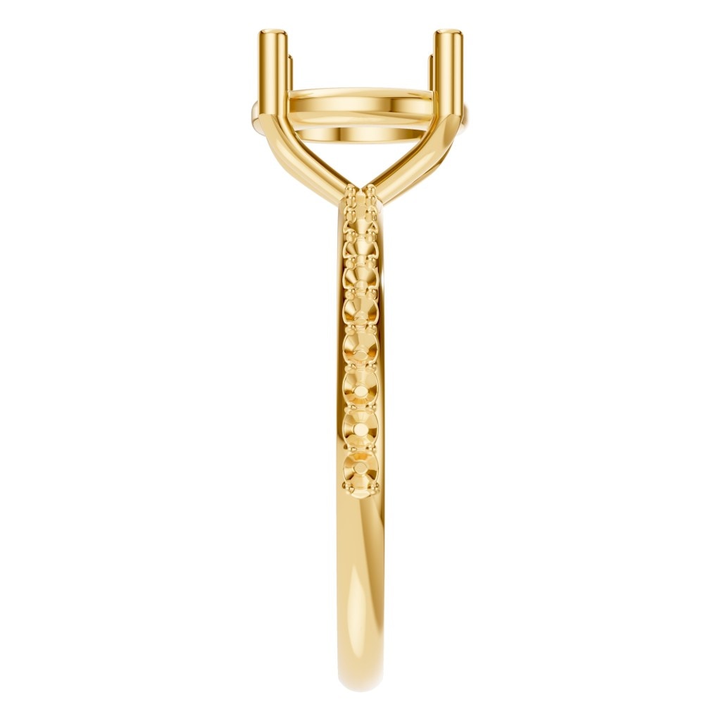 RI-2872 Yellow Gold Ring UNSET - Side View