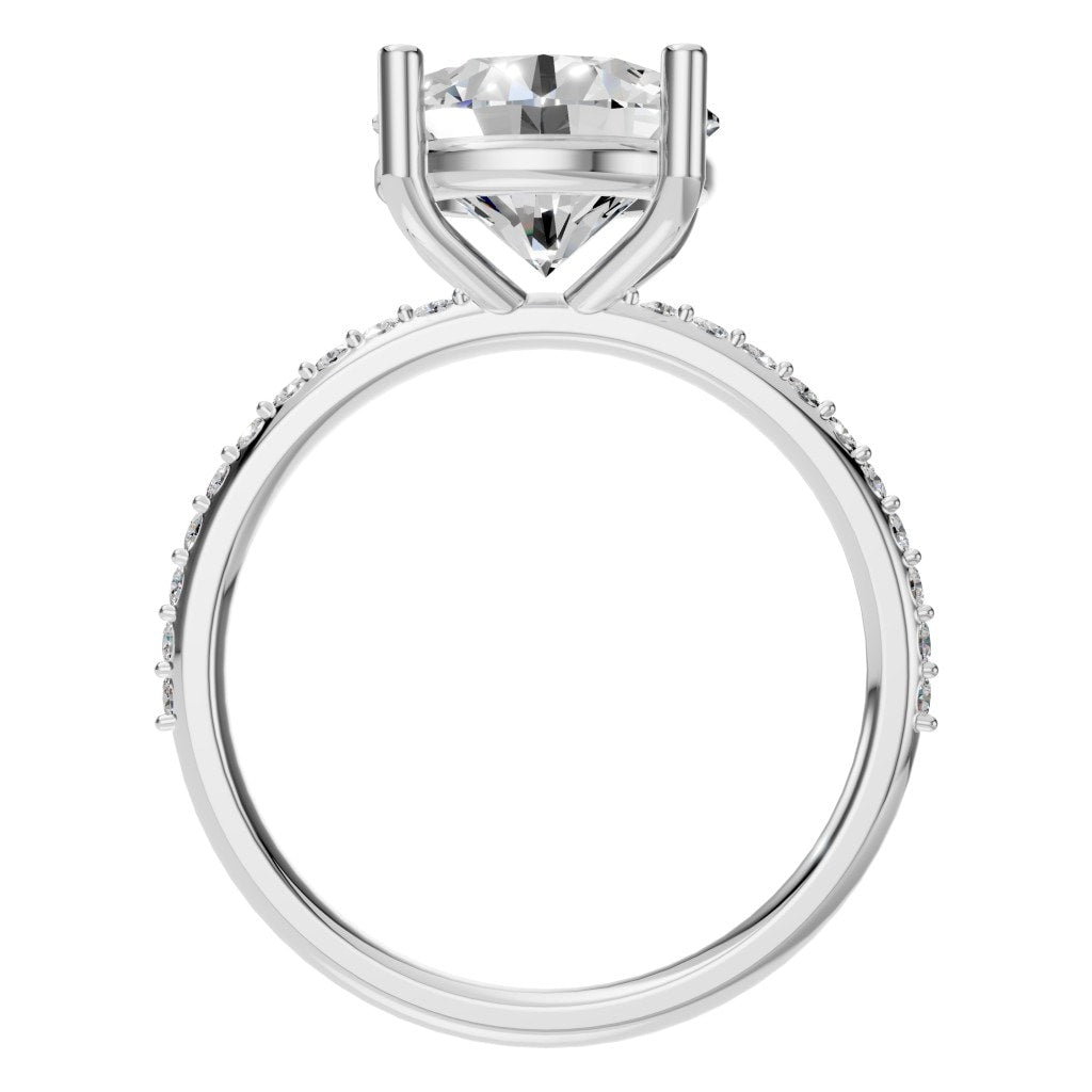 RI-2872 White Gold Ring SET - Top View