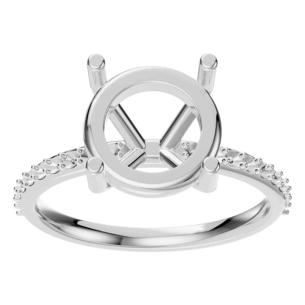 RI-2872 White Gold Ring UNSET - Front View