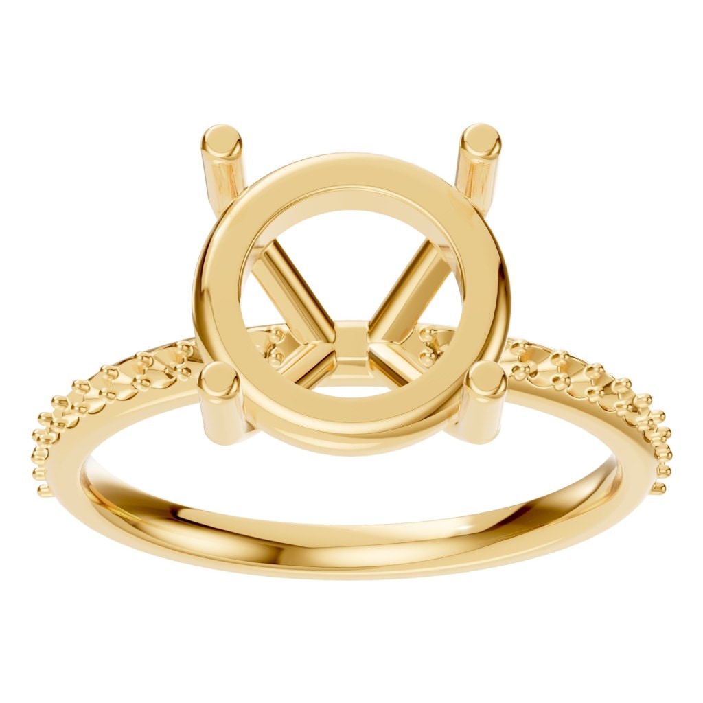 RI-2872 Yellow Gold Ring UNSET - Front View