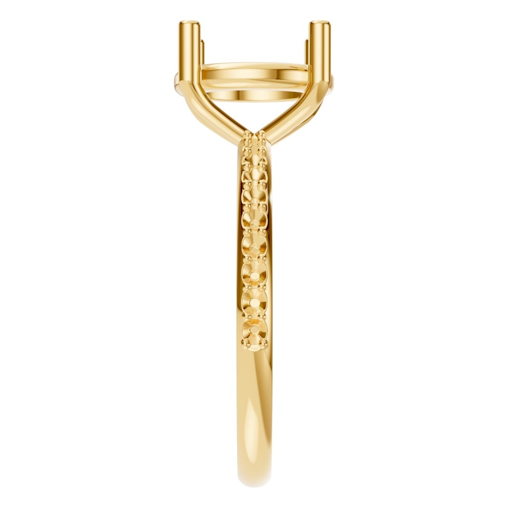 RI-2872 Yellow Gold Ring UNSET - Side View