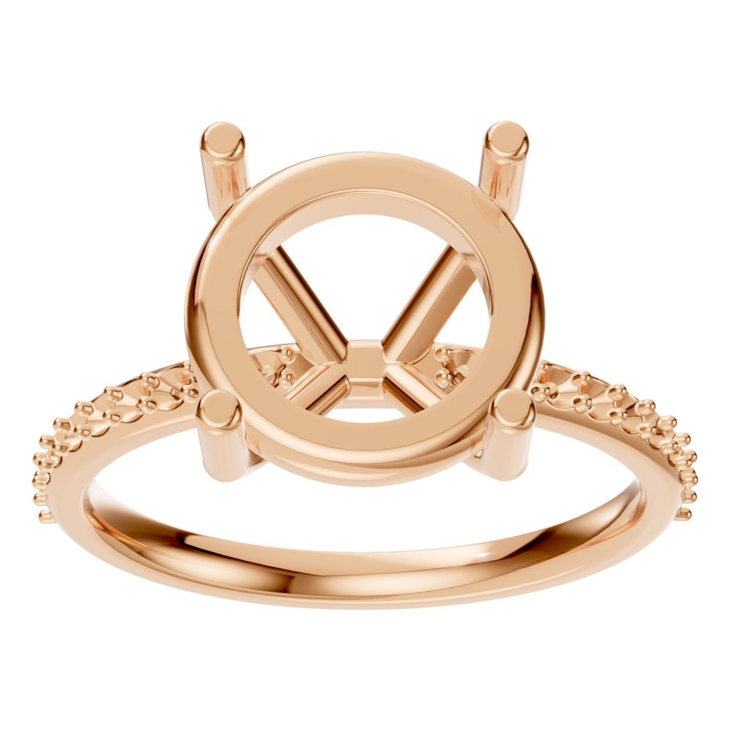 RI-2872 Rose Gold Ring UNSET - Front View