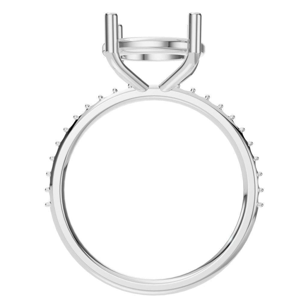 RI-2872 White Gold Ring UNSET - Top View