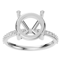 RI-2872 White Gold Ring UNSET - Front View