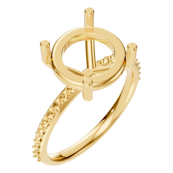 Accented Solitaire Ring Mounting - Round 9.75mm