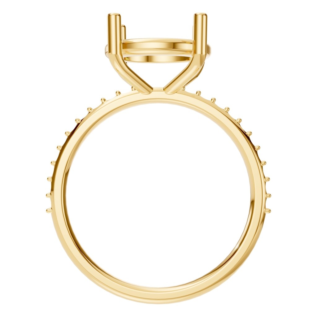 RI-2872 Yellow Gold Ring UNSET - Top View