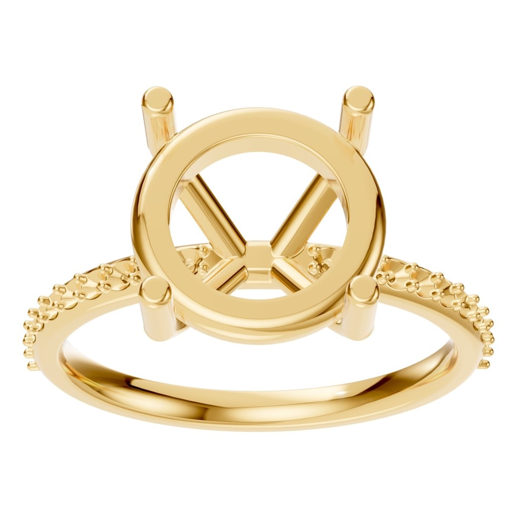 RI-2872 Yellow Gold Ring UNSET - Front View