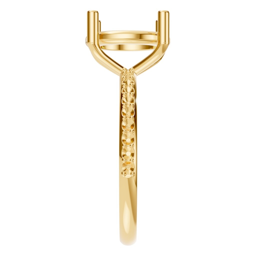 RI-2872 Yellow Gold Ring UNSET - Side View