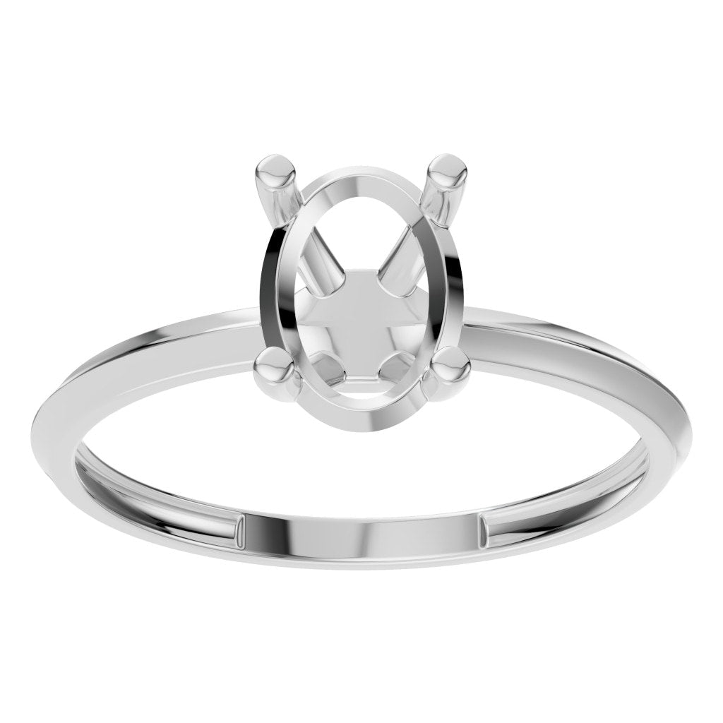 RI-2940 White Gold Ring UNSET - Front View