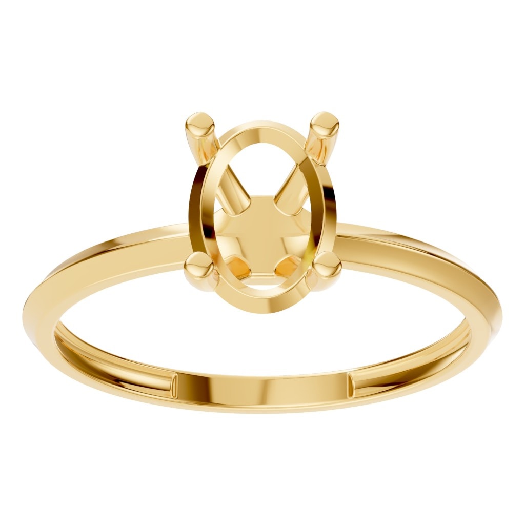 RI-2940 Yellow Gold Ring UNSET - Front View
