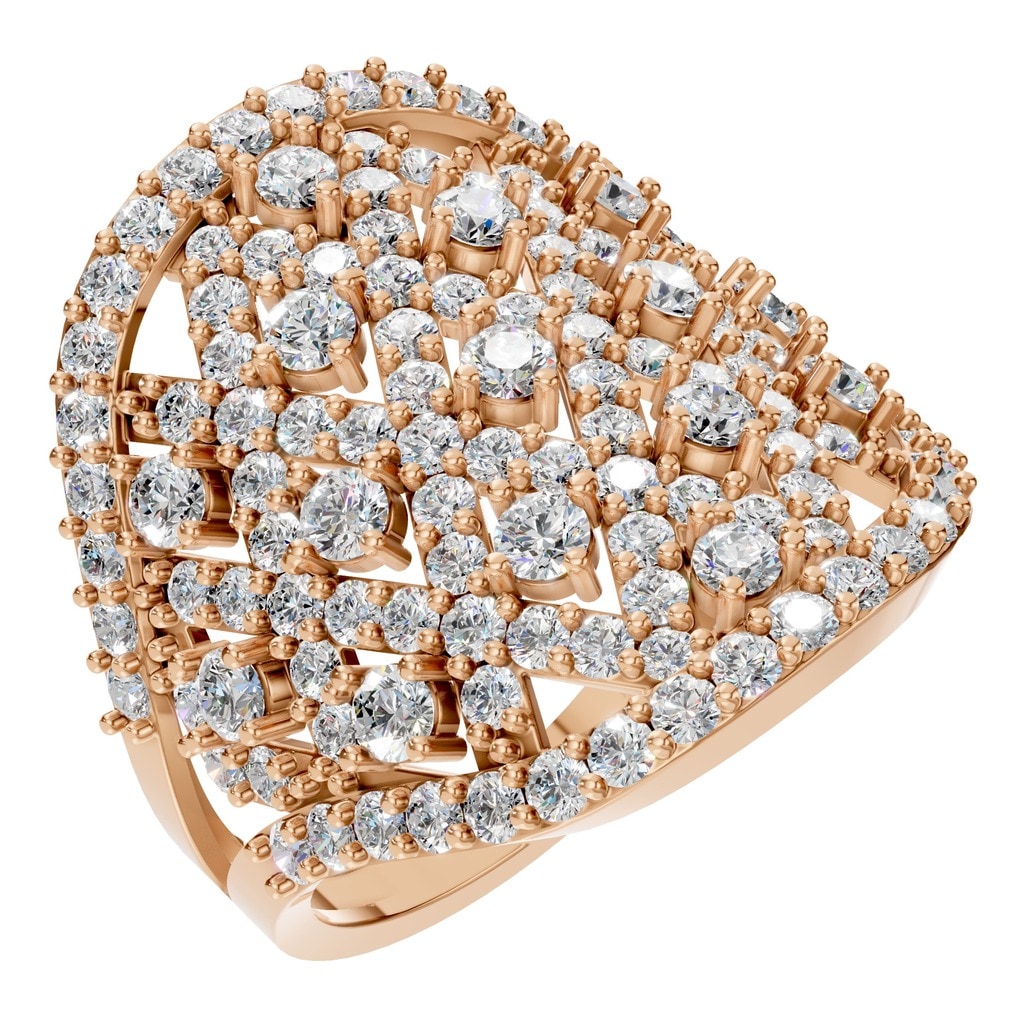 RI-2967 Rose Gold Ring SET - Main View