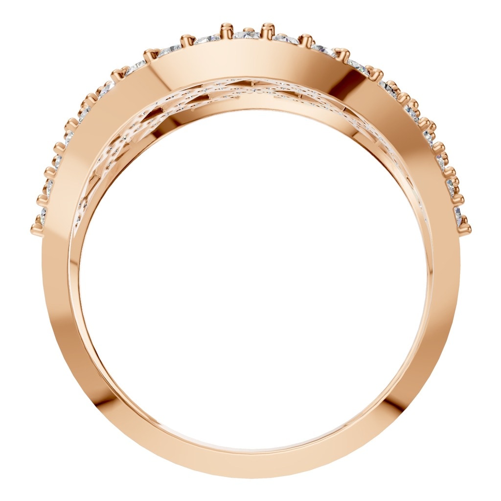 RI-2967 Rose Gold Ring SET - Top View