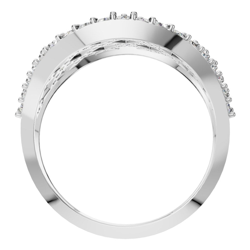 RI-2967 White Gold Ring SET - Top View