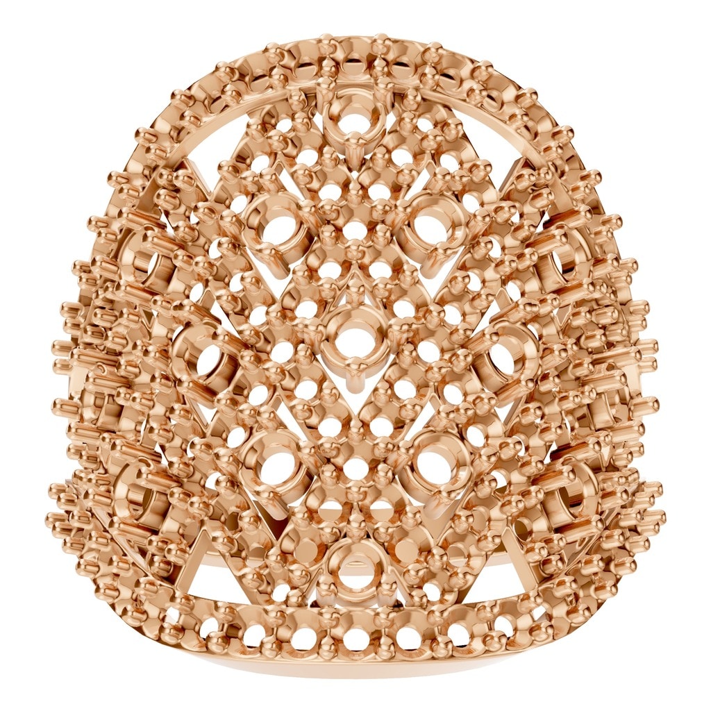 RI-2967 Rose Gold Ring UNSET - Front View