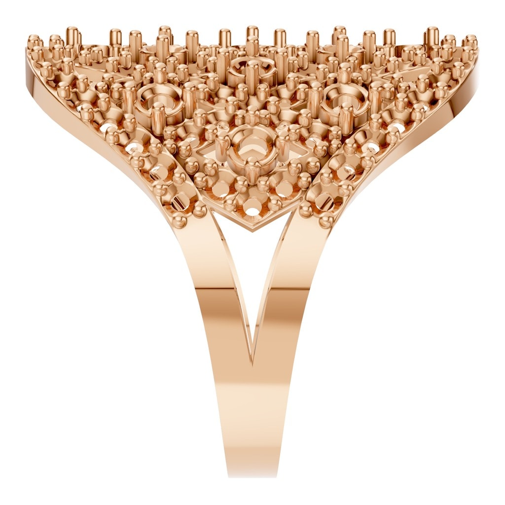 RI-2967 Rose Gold Ring UNSET - Side View