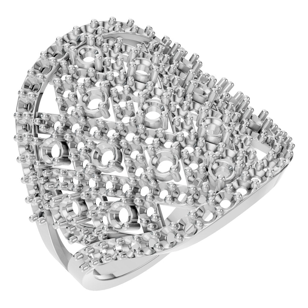 RI-2967 White Gold Ring UNSET - Main View
