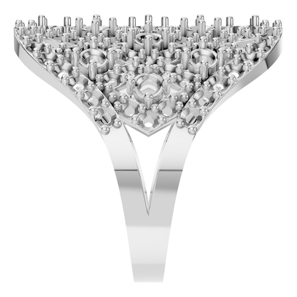 RI-2967 White Gold Ring UNSET - Side View