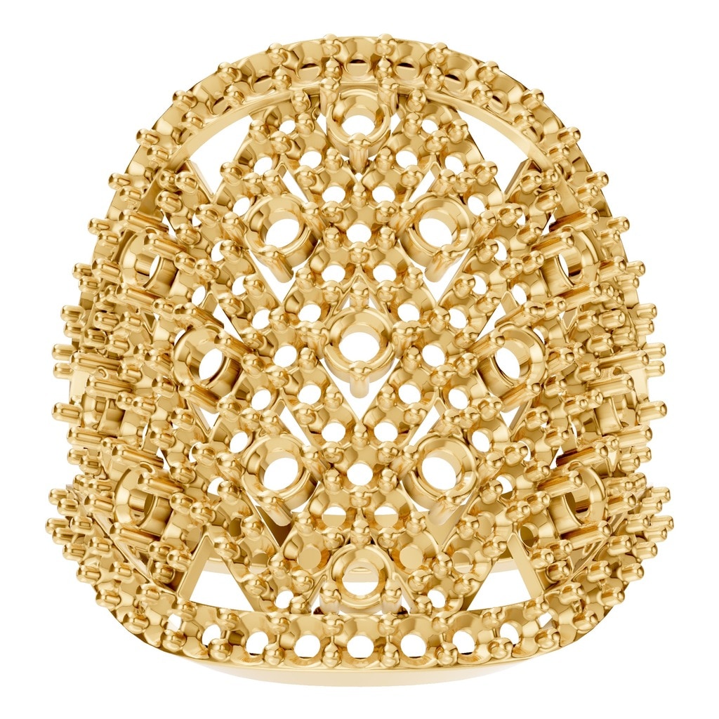RI-2967 Yellow Gold Ring UNSET - Front View