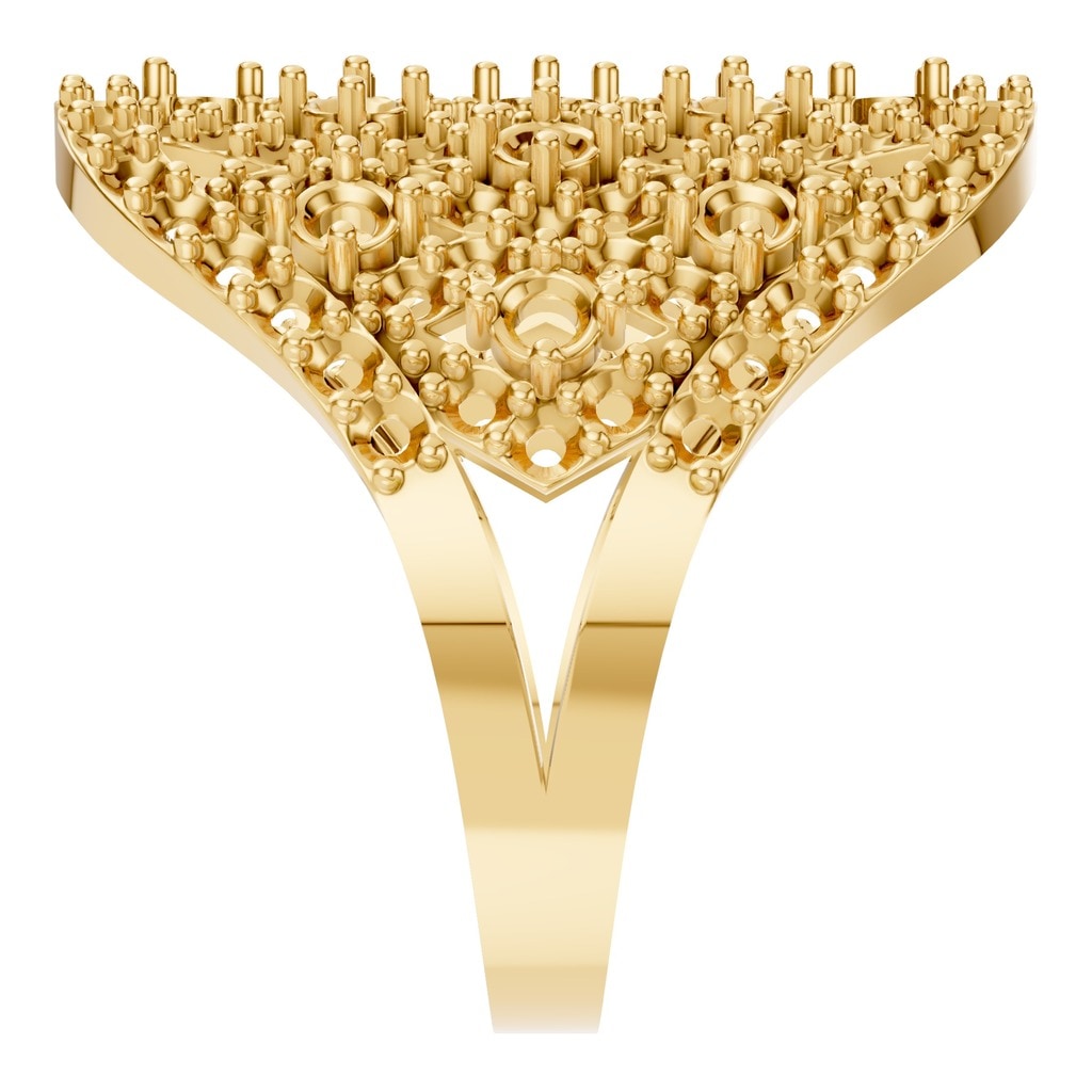 RI-2967 Yellow Gold Ring UNSET - Side View