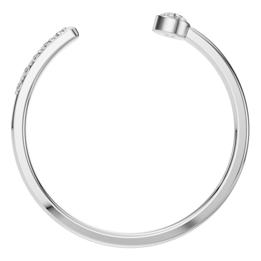 RI-2970 White Gold Ring SET - Top View