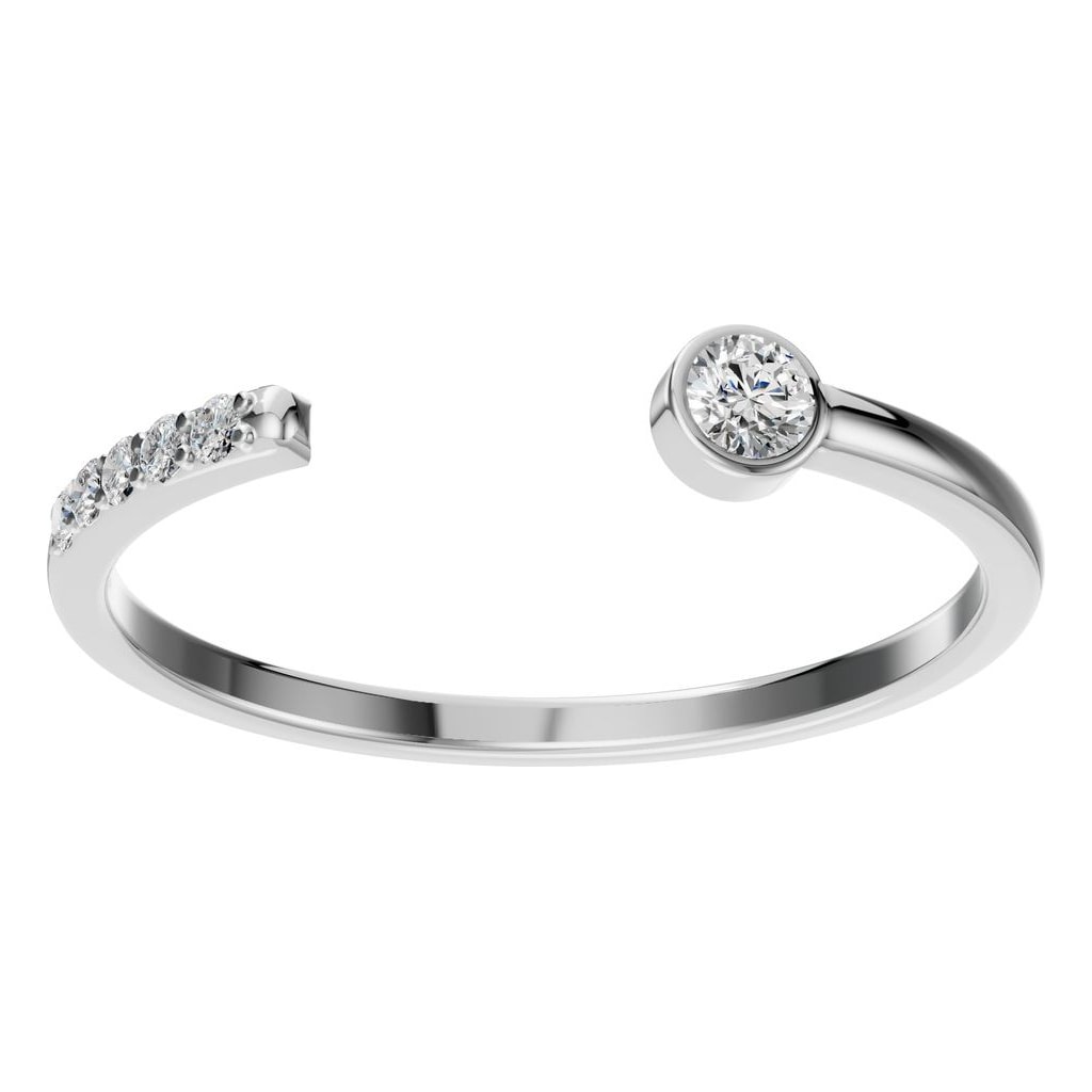RI-2970 White Gold Ring SET - Front View