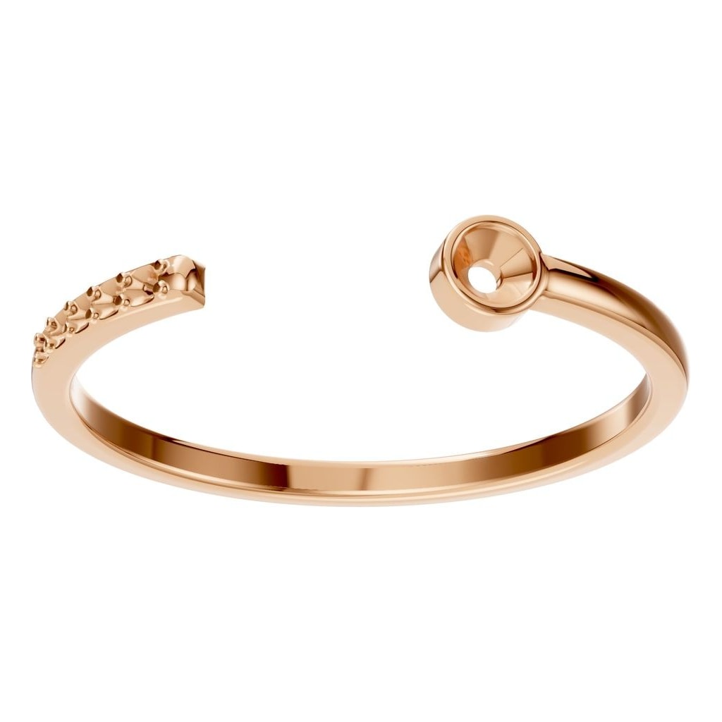 RI-2970 Rose Gold Ring UNSET - Front View