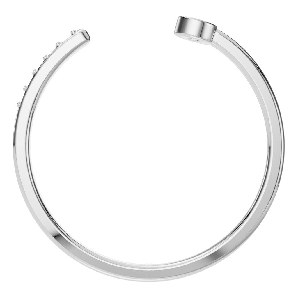 RI-2970 White Gold Ring UNSET - Top View