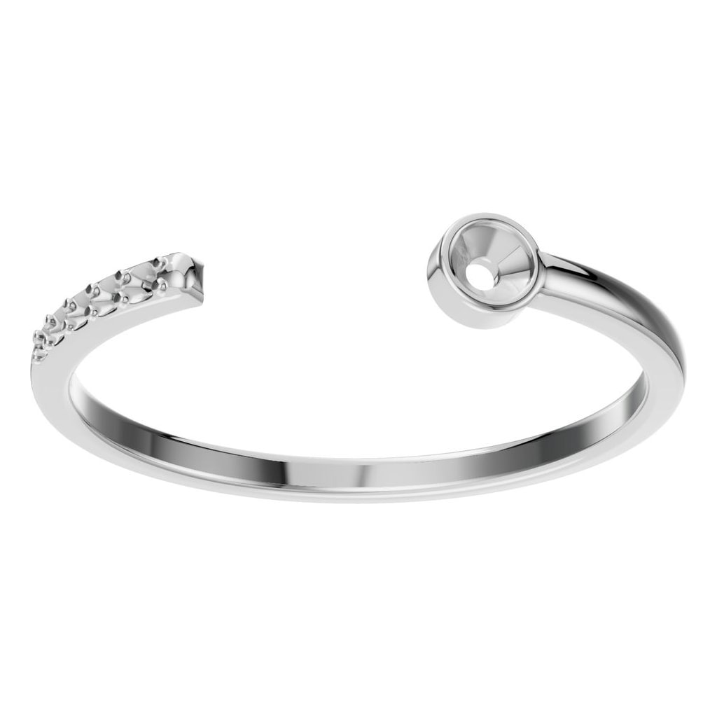 RI-2970 White Gold Ring UNSET - Front View