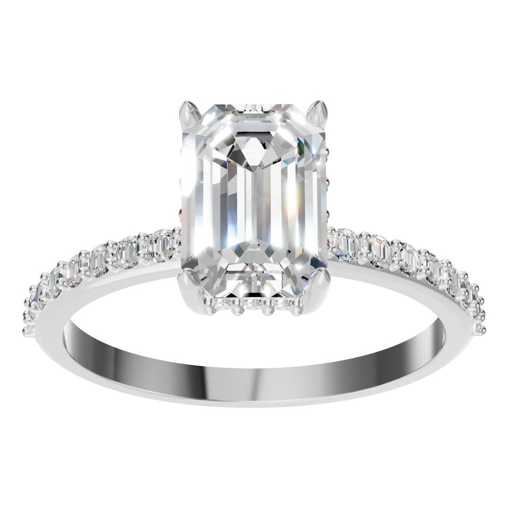 RI-3019 White Gold Ring SET - Front View