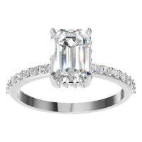 RI-3019 White Gold Ring SET - Front View