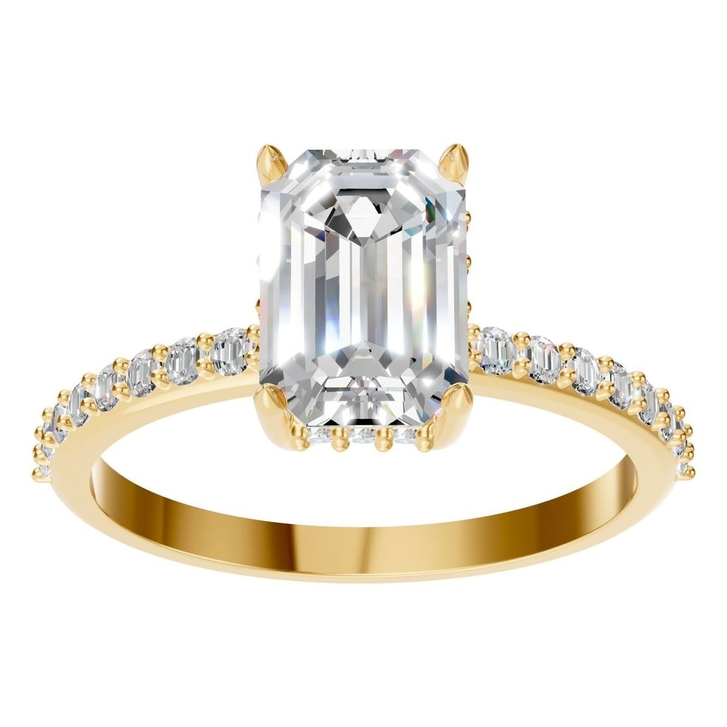 RI-3019 Yellow Gold Ring SET - Front View