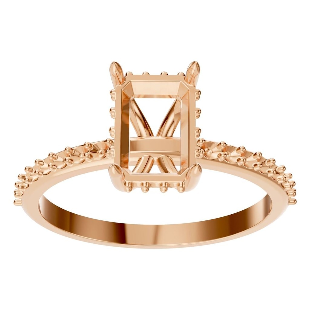 RI-3019 Rose Gold Ring UNSET - Front View