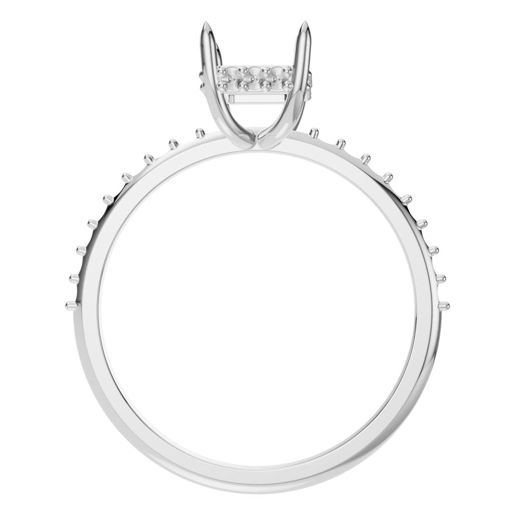 RI-3019 White Gold Ring UNSET - Top View
