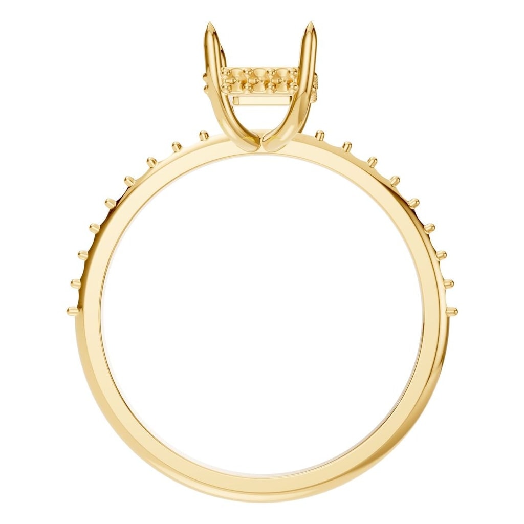 RI-3019 Yellow Gold Ring UNSET - Top View
