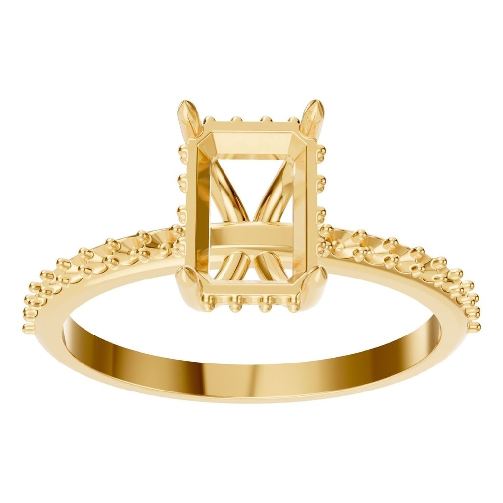 RI-3019 Yellow Gold Ring UNSET - Front View