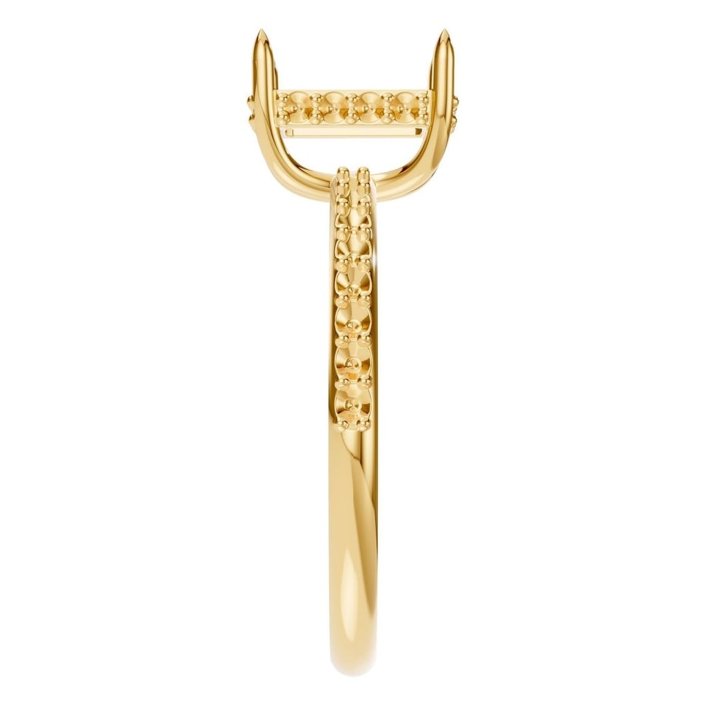 RI-3019 Yellow Gold Ring UNSET - Side View