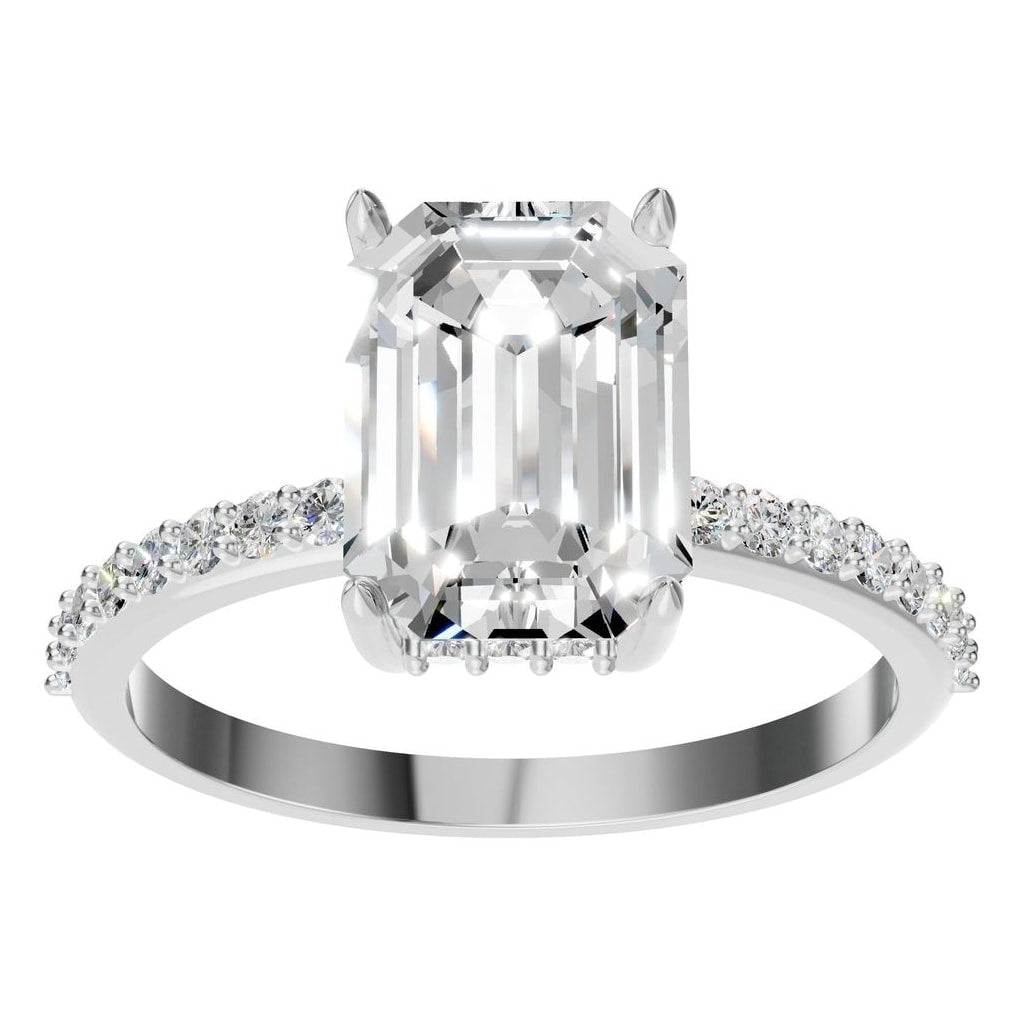 RI-3019 White Gold Ring SET - Front View