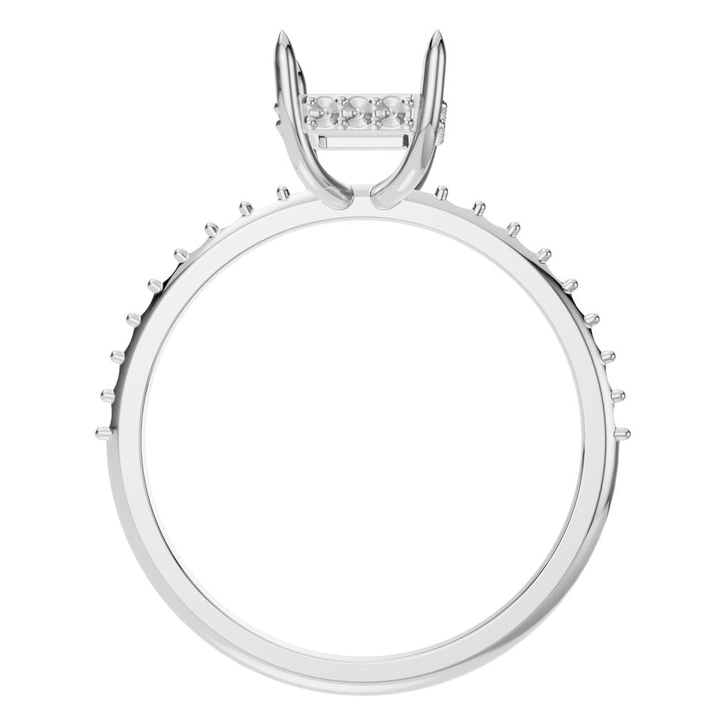 RI-3019 White Gold Ring UNSET - Top View