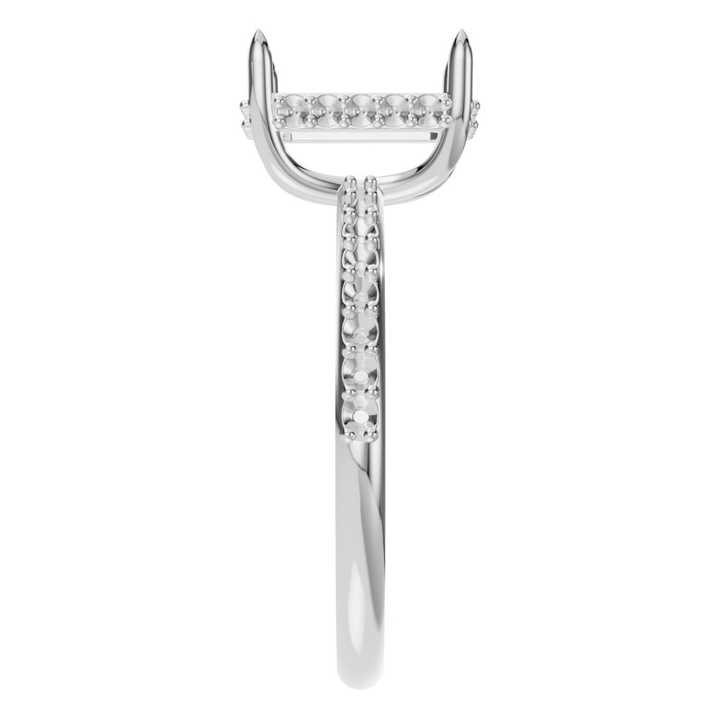 RI-3019 White Gold Ring UNSET - Side View