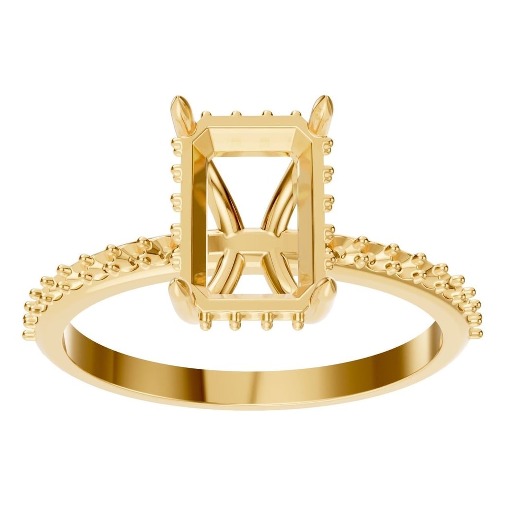 RI-3019 Yellow Gold Ring UNSET - Front View