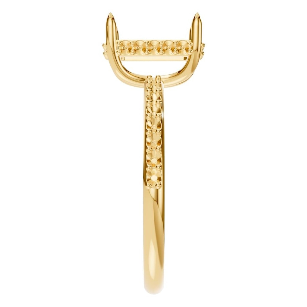 RI-3019 Yellow Gold Ring UNSET - Side View