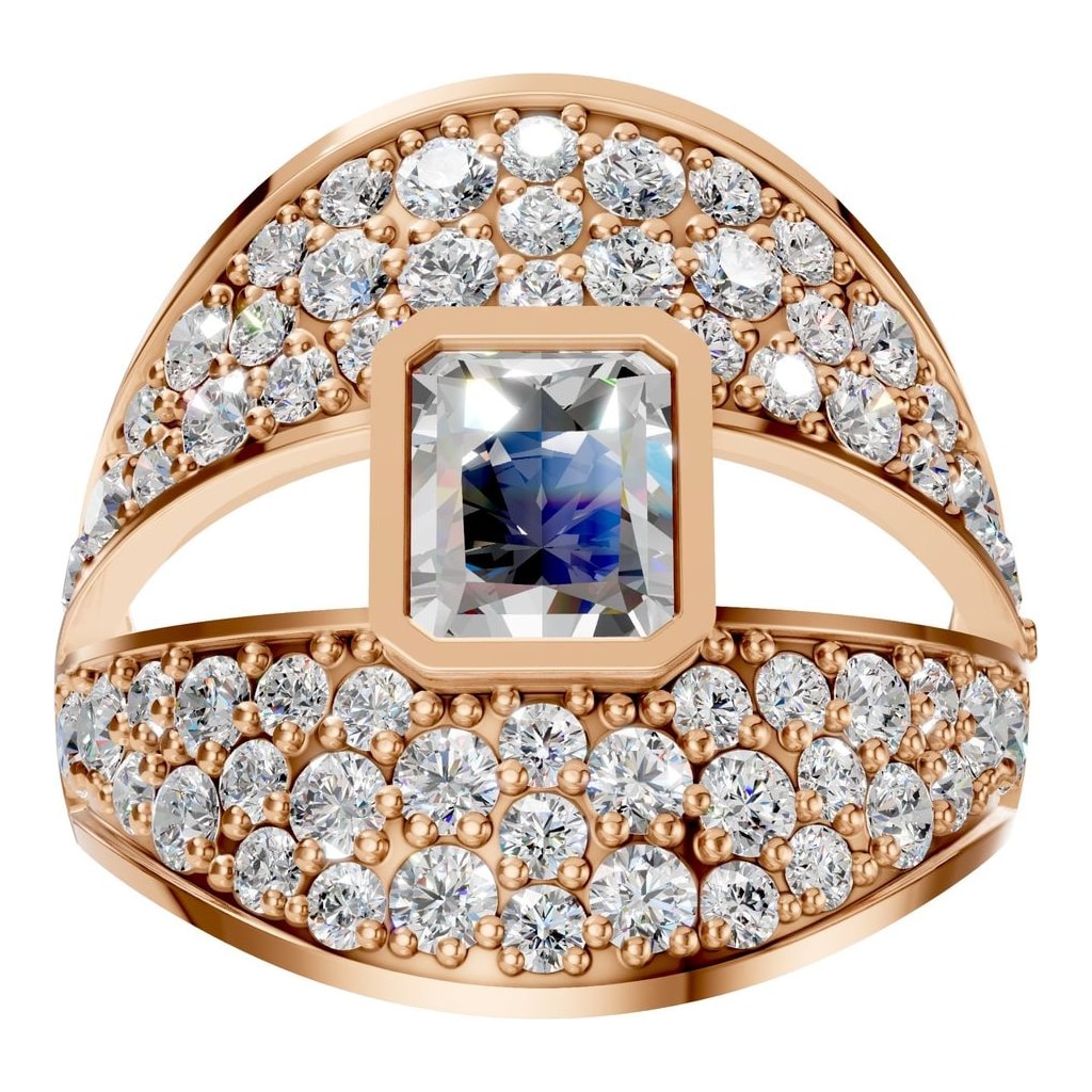 RI-3037 Rose Gold Ring SET - Front View