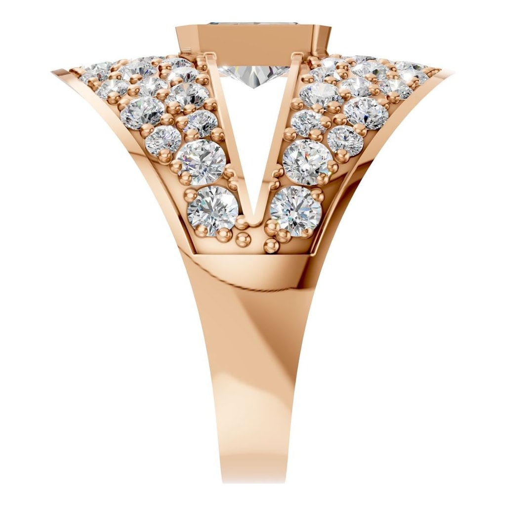 RI-3037 Rose Gold Ring SET - Side View
