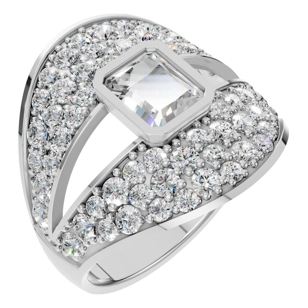 RI-3037 White Gold Ring SET - Main View