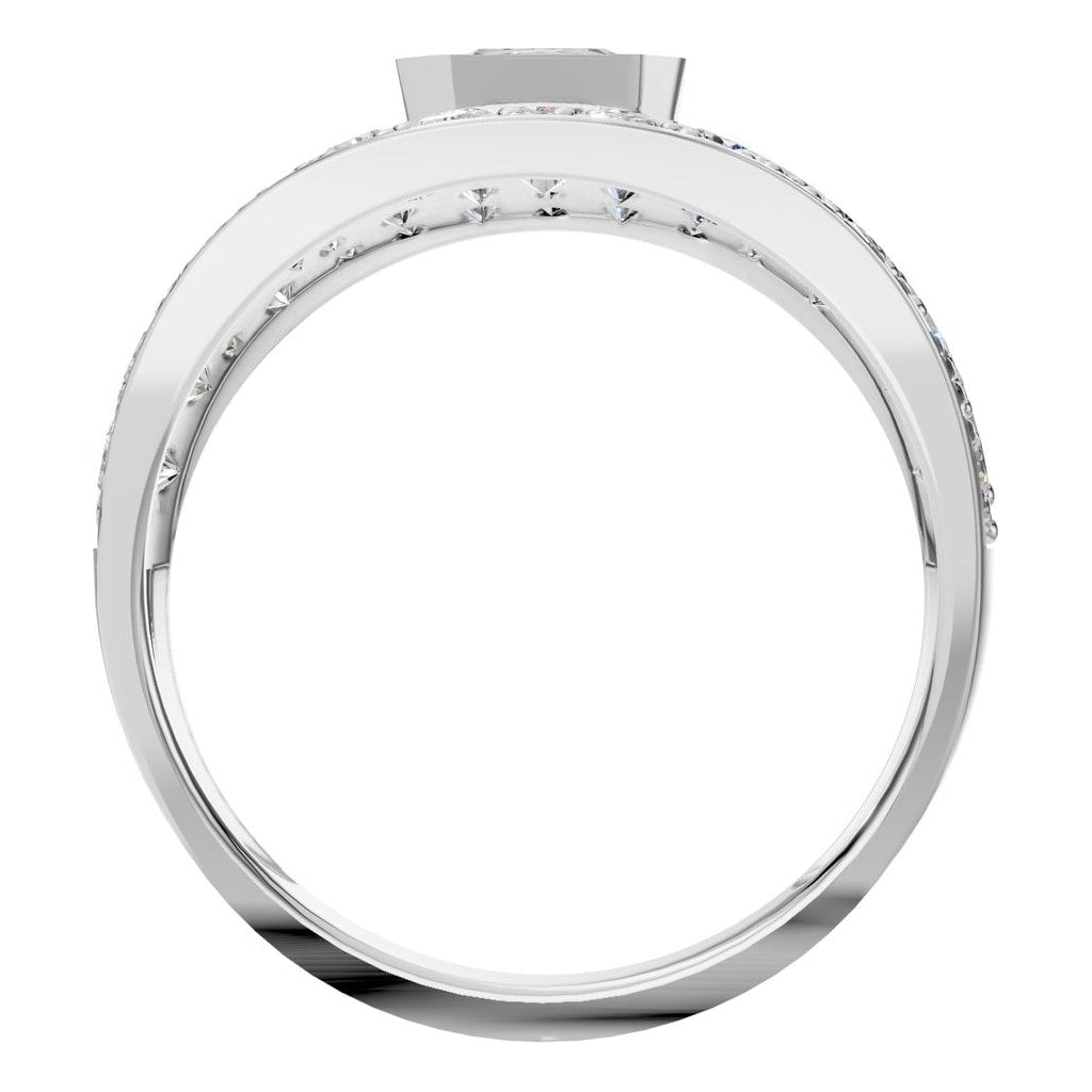 RI-3037 White Gold Ring SET - Top View