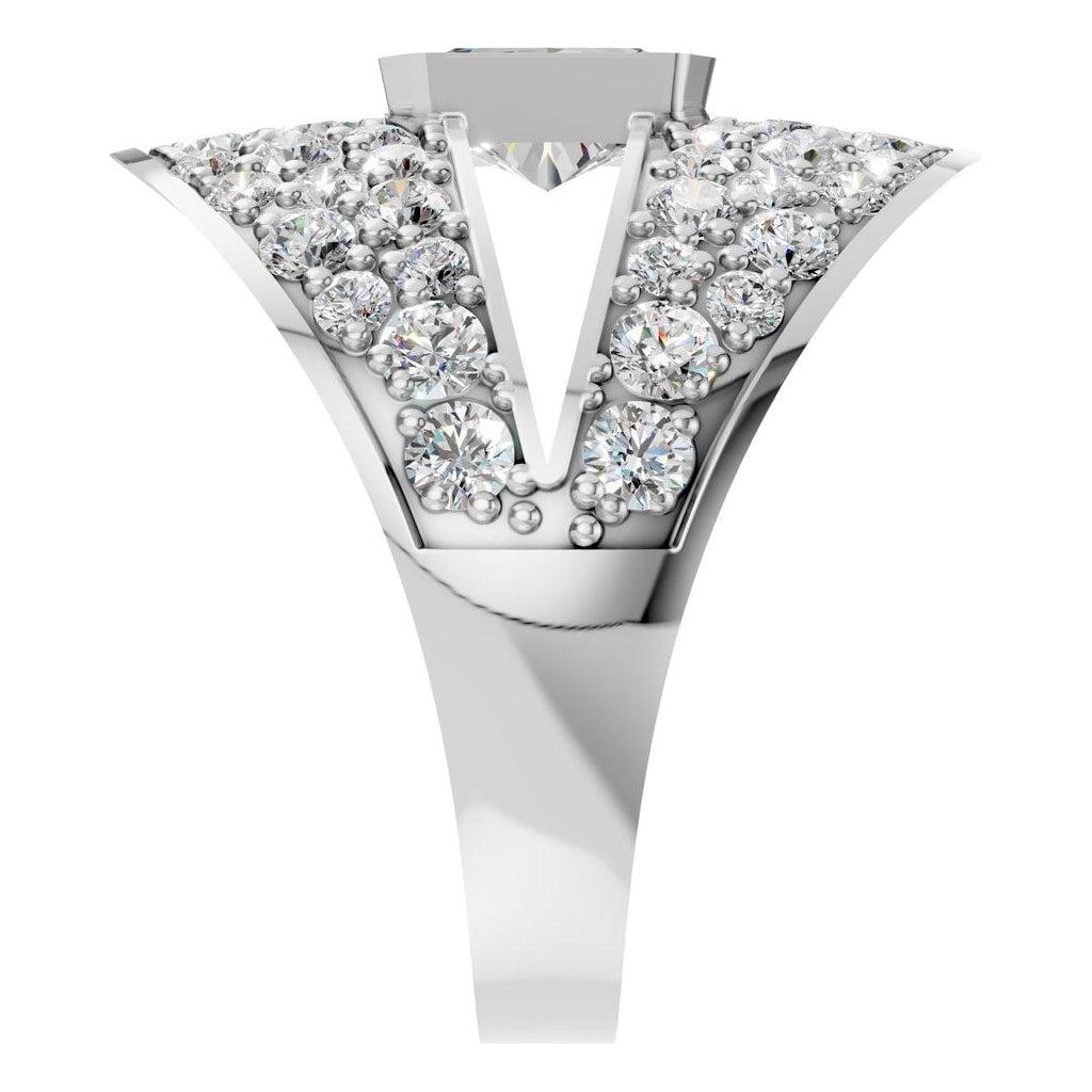 RI-3037 White Gold Ring SET - Side View