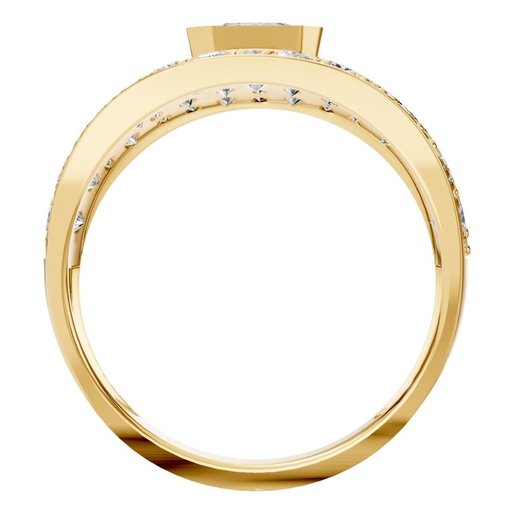 RI-3037 Yellow Gold Ring SET - Top View
